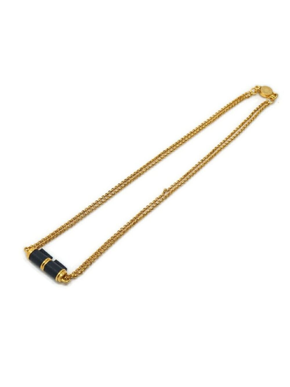 Hermes Pendant Charniere PM Necklace 40 Black Gold - Picture 3 of 8